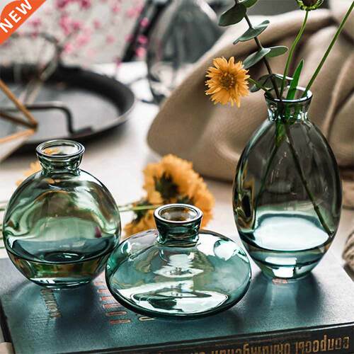 3PCS Creative Mini Vase Set Transparent Glass Home Decoratio