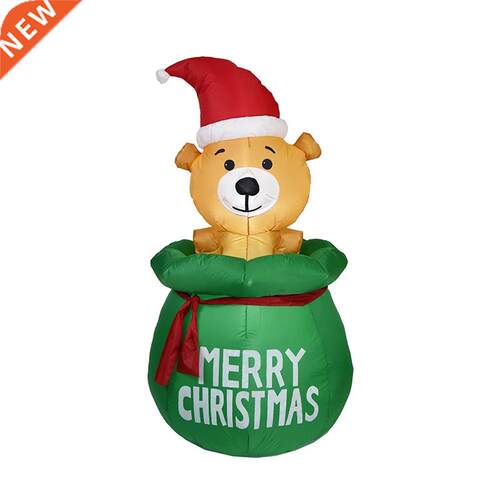 5 Ft Christmas Inflatables Christmas Bear with LED Lights Ch