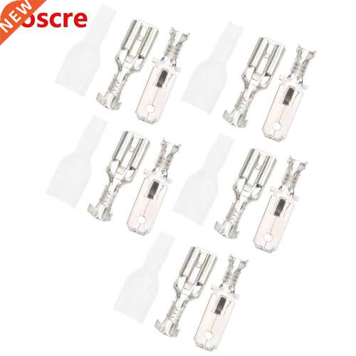 200pcs Tin Plated Brass 6.3mm Spade Wire Terminals Crimp Con