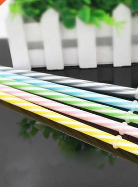 5pcs Reusable PP Drinking Straws Extra Long Colorful Plastic