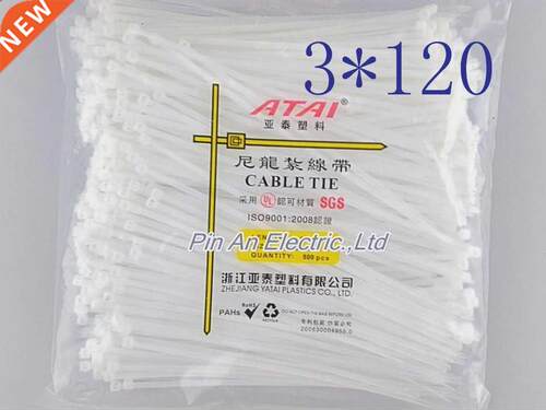 1000pcs 3mm*120mm Nylon cable tes