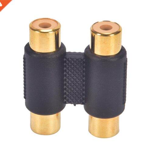 Double Dual 2 Head RCA Female To Female Audio Connector Adap