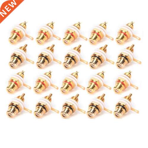 20Pcs Gold Plated RCA Terminal Jack Plug Female Socket Chass
