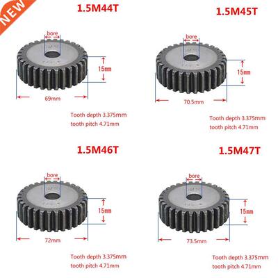 1Pcs 45# Steel Spur Gear 1.5Mod 44T-59T Metal Mod 1.5 Pinion