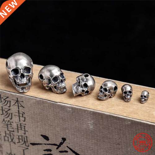 MKENDN 100% 925 Sterling Silver Punk Rock Skull Pendant For