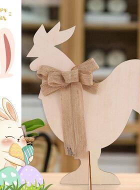 Wooden Easter Ornament Wood Bunny Egg Chicken Shaped Unfinis