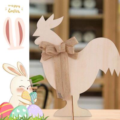 Wooden Easter Ornament Wood Bunny Egg Chicken Shaped Unfinis