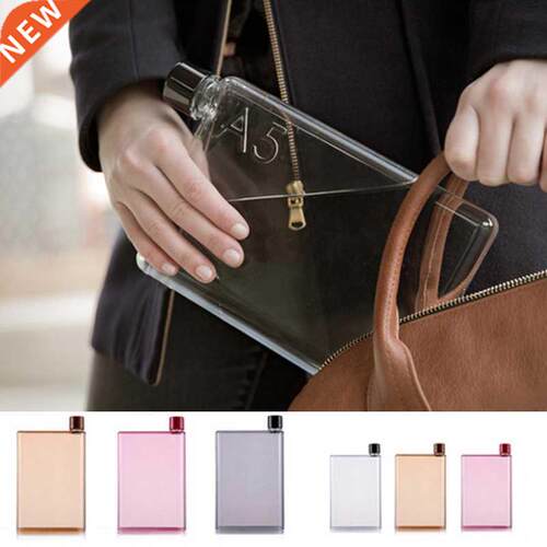 A5 A6 Paper Cup Botlte Flat Water Bottle Bpa Free Clear Book