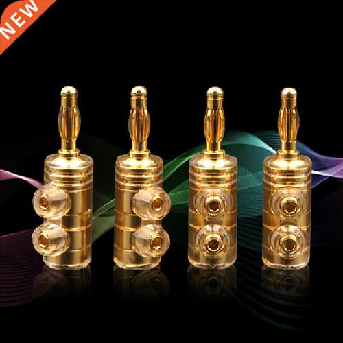 8Pcs Hi-end Audio Cable Banana Plug Pure Copper Plated Solde