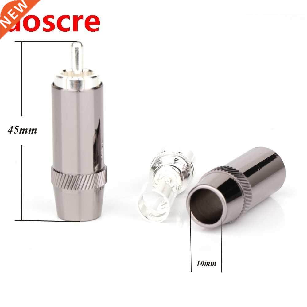 4PCS R177 Silver Plated Audio RCA Plug 8mm Cable Silver Co