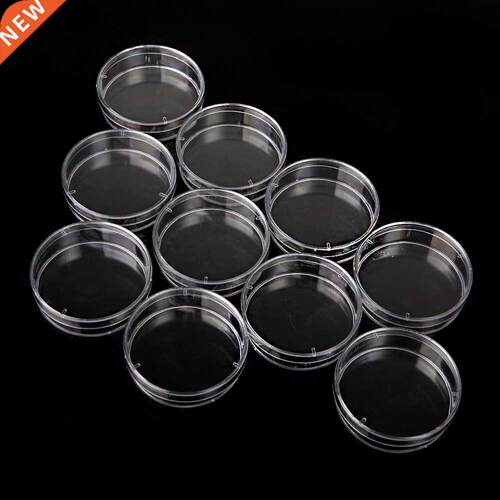 10Pcs Sterile Plastic Petri Dishes Lab Cell Tissue Culture D