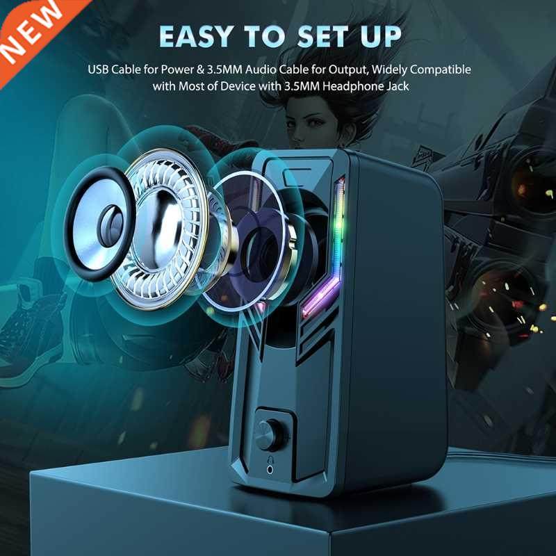 Music Speaker Bassboom Technology and Loud Stereo Sound USB