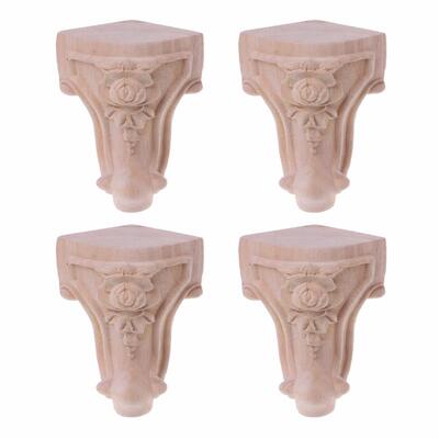European Style Wooden Furniture Legs Solid Wood Flower Carv