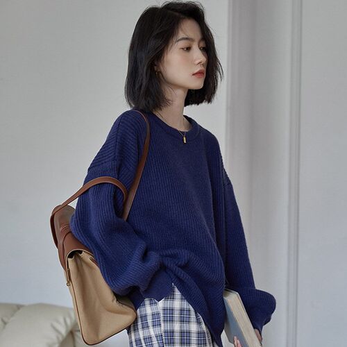 New solid-color cashmere knit sweaters for fall/winter 2021
