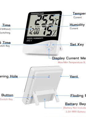 LCD Electronic Temperature Humidity Meter Indoor Outdoor The