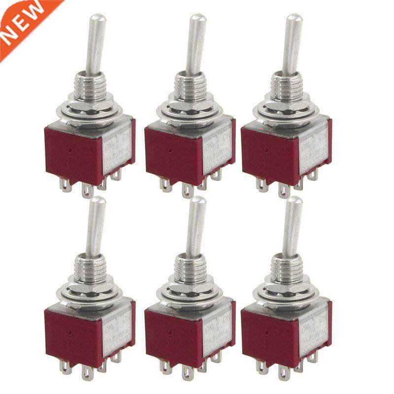 6 Pcs AC 250V 2A 120V 5A ON/OFF/ON Latching DPDT 6 Pins Togg
