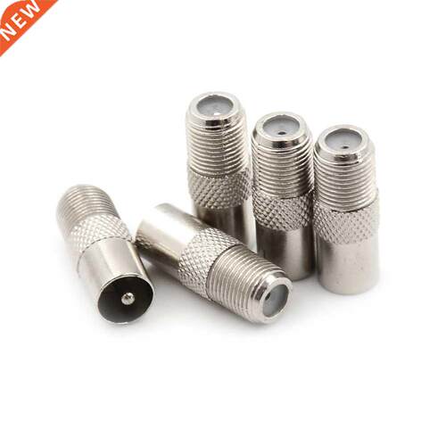 5pcs/lot Silver Tone Plated Alloy Female F To Male TV Aerial
