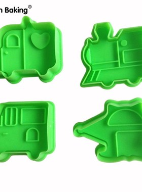 4PCS Car Muster Form Keks Maschine Kolben Paste Zucker Decor