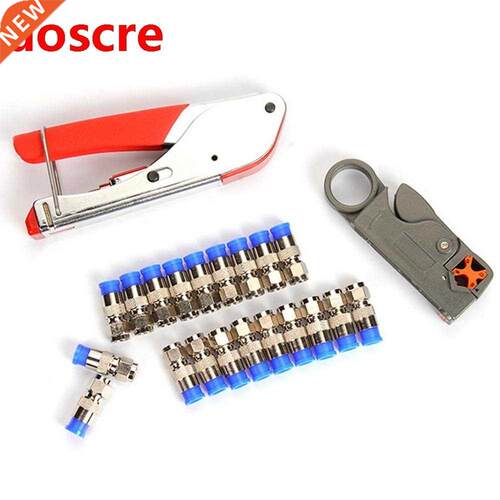 Compression Tool Kit Rg59 Rg6 Coax Crimping Tool Double Blad