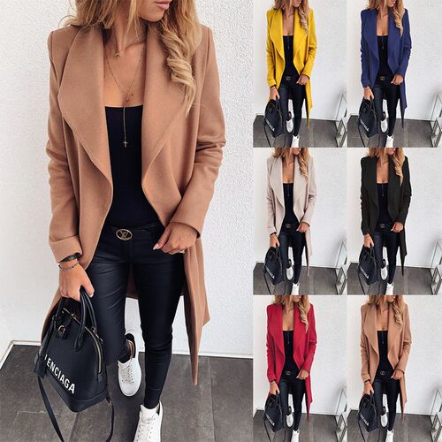 Korean Women's Overcoat Jacket Coats Autumn and Winter L