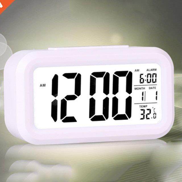 2 Pieces Electric Desktop Clock Electronic Alarm Digital Big