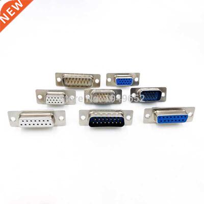 10PCS DB15 VGA Plug D type connector 3 row 15pin port socket