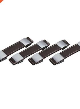 4PCS PU Leather Drawer Pulls With Screws Cabinet Handles Rep