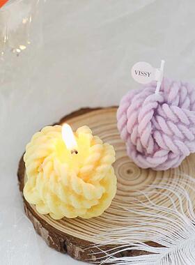 Creative Handmade Wool Ball Candle omatherapy Candle Gift