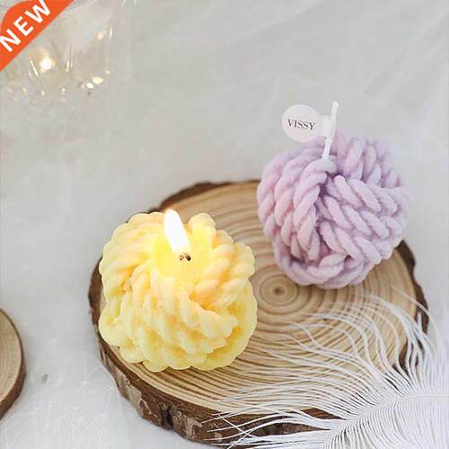 Creative Handmade Wool Ball Candle omatherapy Candle Gift