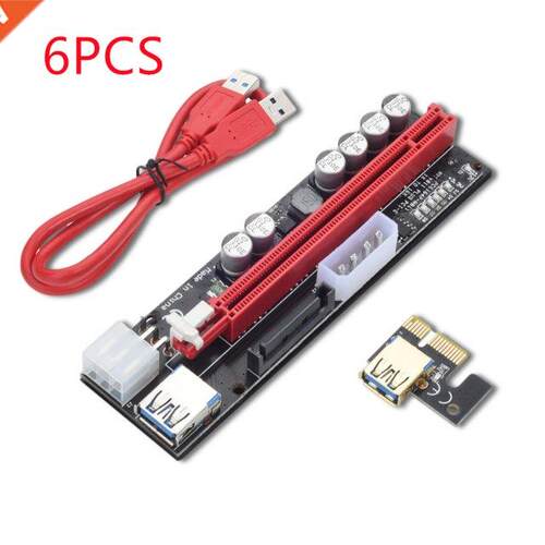 New 6pcs PCI-E pcie Riser 009 Express 1X 4x 8x 16x Extender