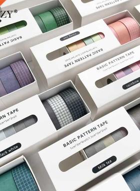 8pcs/set Retro Solid Color Basic Decoration Washi Tape Set D