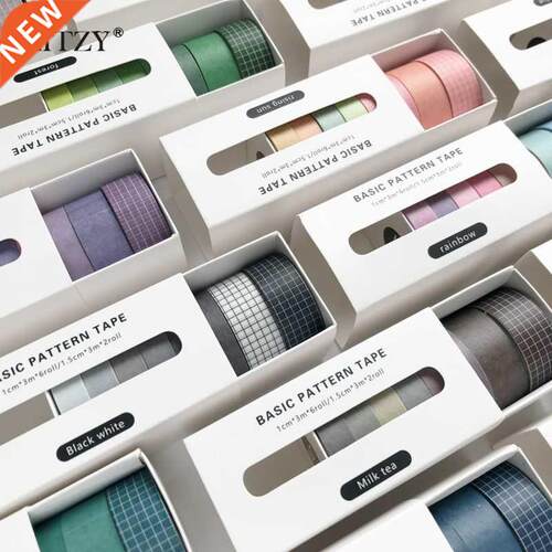 8pcs/set Retro Solid Color Basic Decoration Washi Tape Set D