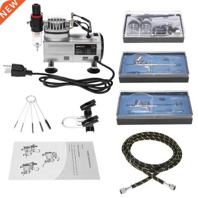 pcs Dual-Action Airbrush Kit +Air Compressor paint Spray g