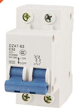 DZ47-63 C32 AC 400V 32A 6000A 2 Poles DIN Rail Mount Miniatu