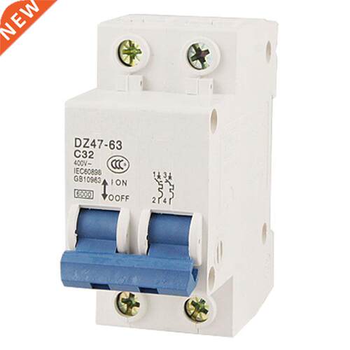 DZ47-63 C32 AC 400V 32A 6000A 2 Poles DIN Rail Mount Miniatu