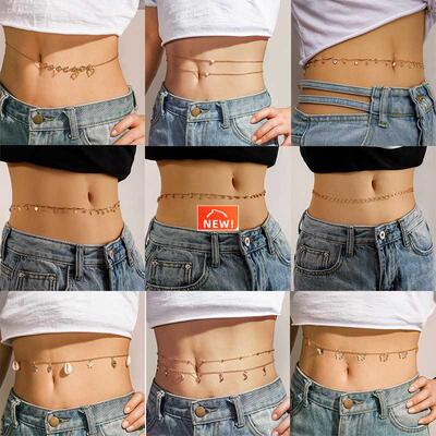 docona Bohemia Pearl Shell Heart Belly Cha for Women Butfly