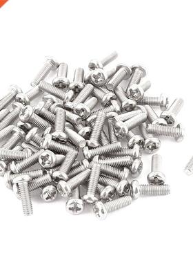 60pcs M3 x 9mm 304 Cross Pan Head Screws Bolt