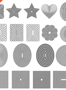 Basic Frames Metal Cutting Dies Rectangle Square Round Oval