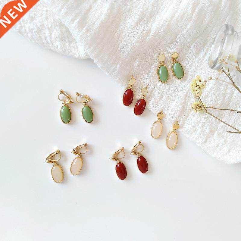 Japan Natrual Forest Crystal Stone Clips on Earring Without