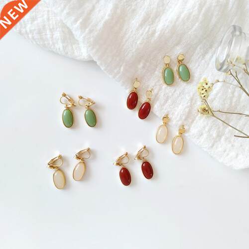 Japan Natrual Forest Crystal Stone Clips on Earring Without