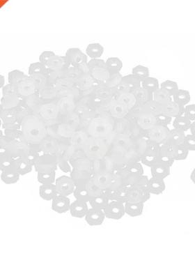Metric M2x0.4 mm Nylon Hexagon Hexagonal Clasp Full White Di