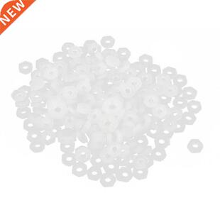 Metric M2x0.4 mm Nylon Hexagon Hexagonal Clasp Full White Di