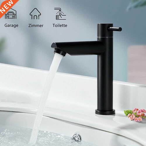 Bathroom Basin Faucet Stainless Steel Matte Black Single Co