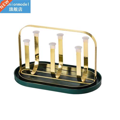 With Tray Storage Stand Nordic Style 6 Hooks Bottle For Glas