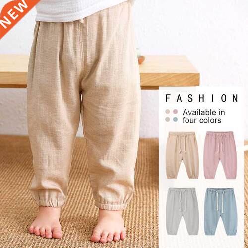Children's Cotton And Linen Trousers Spring And Summer T