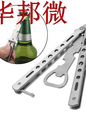 Stainless Steel Bottle Opener Foldable Butterfly Knife Style