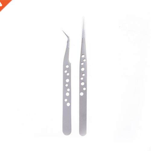 Electronic Tweezers Stainless Steel Precision Straight Curve