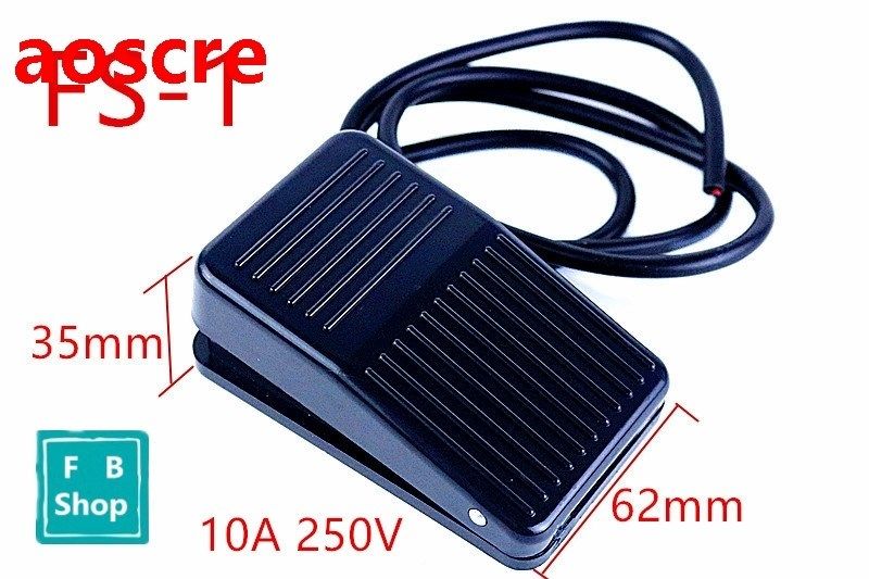 1PCS FS-1 Line length 1m SPDT 250V 10A blavk Nonslip Metal M