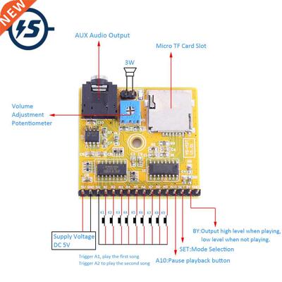 DC 5V MP3 Voice Player Module 4ohm 8ohm 3W Power Amplifier M