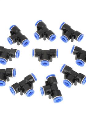 10 pcs 10mm 3/8 T Type Pneumatc Connector Lne Quck Fttn